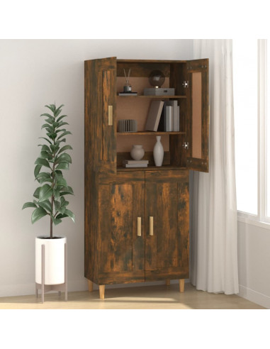 Credenza Rovere Fumo 69,5x34x90 cm in Legno Multistrato