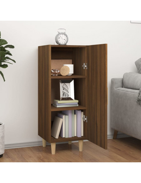 Credenza Rovere Marrone 34,5x34x90 cm in Legno Multistrato