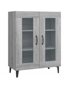 Credenza Grigio Sonoma 69,5x34x90 cm in Legno Multistrato 2