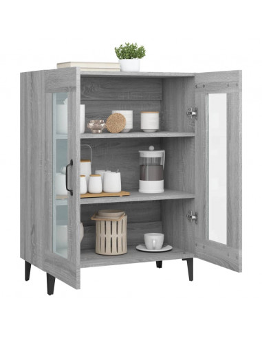 Credenza Grigio Sonoma 69,5x34x90 cm in Legno Multistrato
