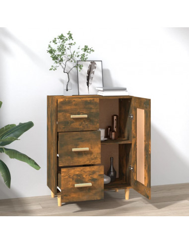 Credenza Rovere Fumo 69,5x34x90 cm in Legno Multistrato