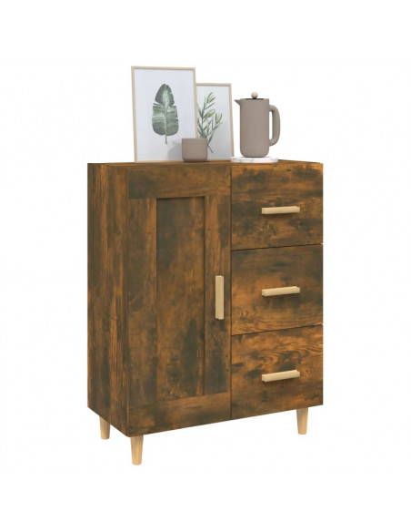 Credenza Rovere Fumo 69,5x34x90 cm in Legno Multistrato