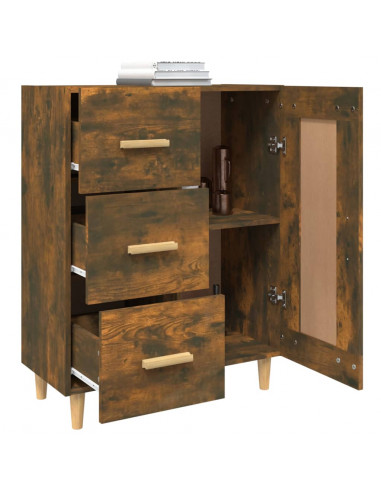 Credenza Rovere Fumo 69,5x34x90 cm in Legno Multistrato