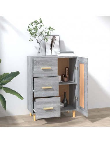 Credenza Grigio Sonoma 69,5x34x90 cm in Legno Multistrato