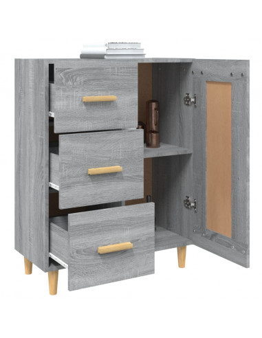 Credenza Grigio Sonoma 69,5x34x90 cm in Legno Multistrato