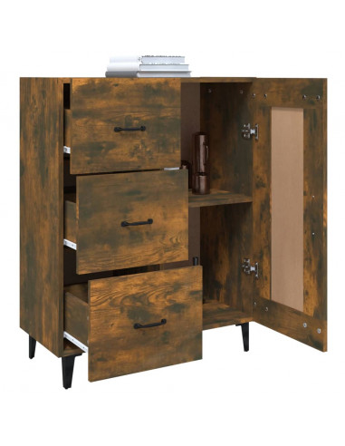 Credenza Rovere Fumo 69,5x34x90 cm in Legno Multistrato