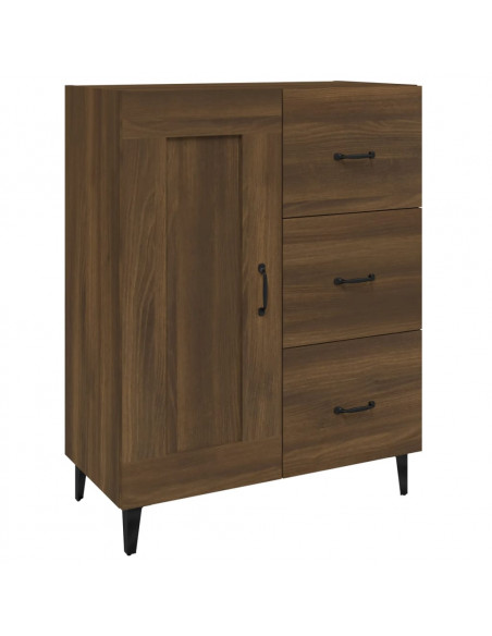 Credenza Rovere Marrone 69,5x34x90 cm in Legno Multistrato