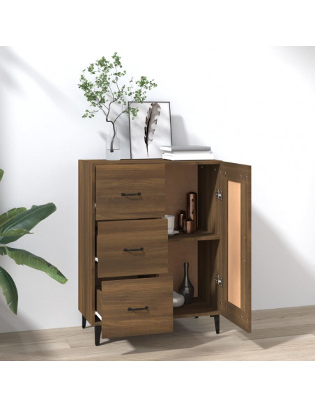 Credenza Rovere Marrone 69,5x34x90 cm in Legno Multistrato