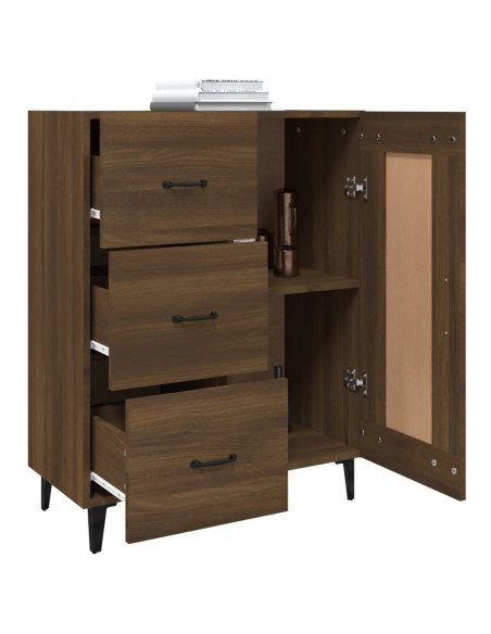 Credenza Rovere Marrone 69,5x34x90 cm in Legno Multistrato
