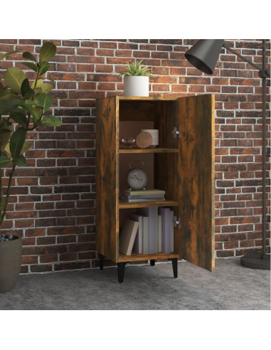 Credenza Rovere Fumo 34,5x34x90 cm in Legno Multistrato