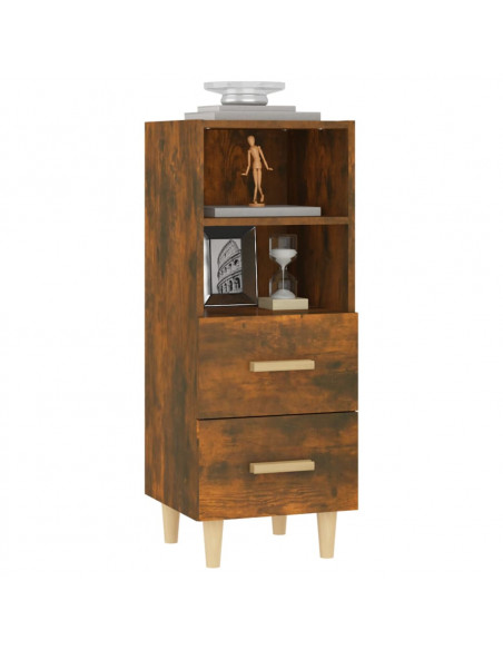 Credenza Rovere Fumo 34,5x34x90 cm in Legno Multistrato