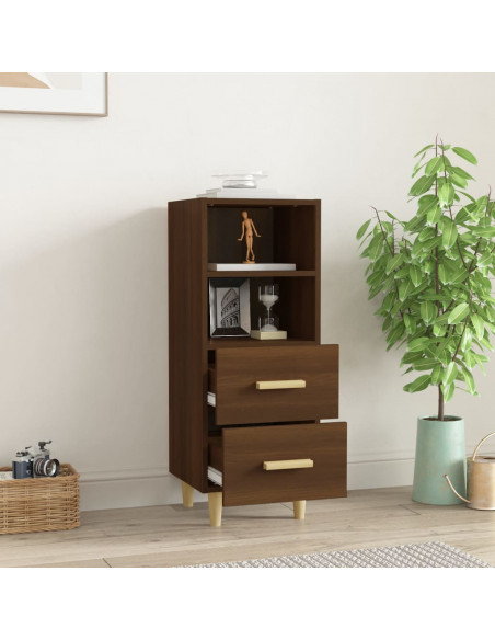 Credenza Rovere Marrone 34,5x34x90 cm in Legno Multistrato