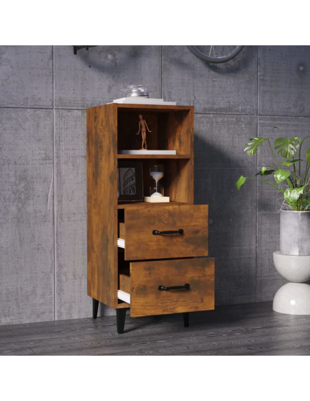 Credenza Rovere Fumo 34,5x34x90 cm in Legno Multistrato