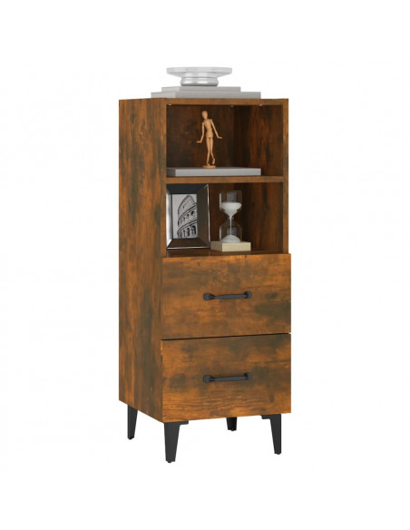 Credenza Rovere Fumo 34,5x34x90 cm in Legno Multistrato