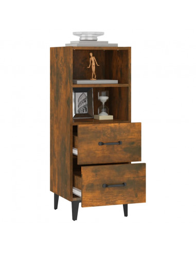 Credenza Rovere Fumo 34,5x34x90 cm in Legno Multistrato