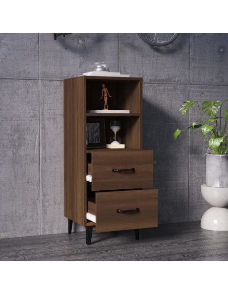 Credenza Rovere Marrone 34,5x34x90 cm in Legno Multistrato