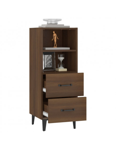 Credenza Rovere Marrone 34,5x34x90 cm in Legno Multistrato