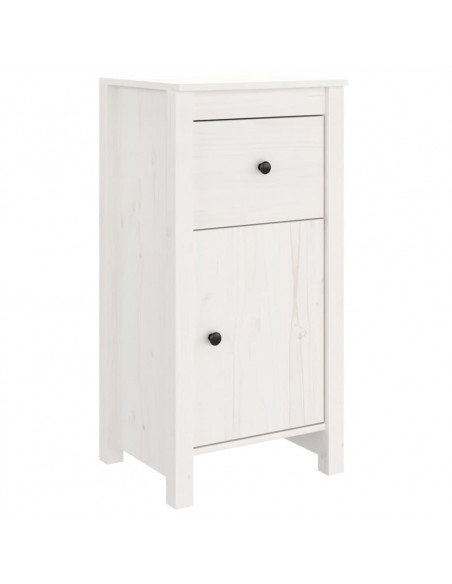 Credenza Bianca 40x35x80 cm in Legno Massello di Pino