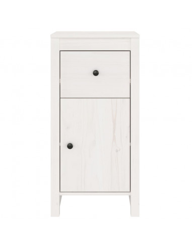 Credenza Bianca 40x35x80 cm in Legno Massello di Pino