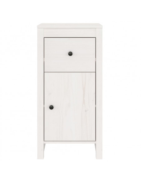 Credenza Bianca 40x35x80 cm in Legno Massello di Pino