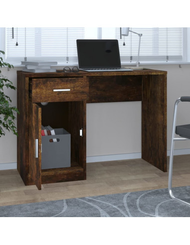Scrivania Cassetto rovere fumo 100x40x73cm Legno Multistrato