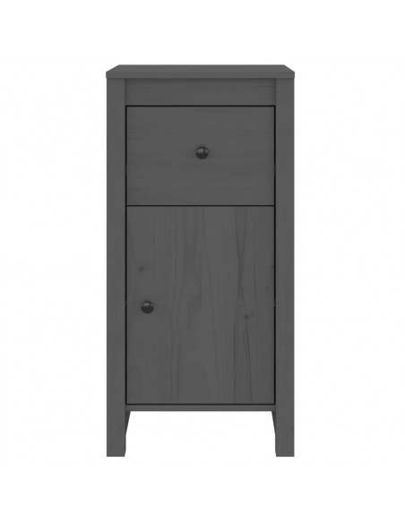 Credenza Grigia 40x35x80 cm in Legno Massello di Pino