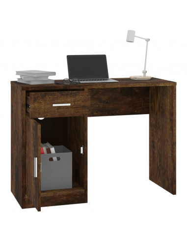 Scrivania Cassetto rovere fumo 100x40x73cm Legno Multistrato
