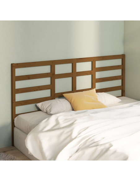 Testiera per Letto Miele 206x4x104 cm in Legno Massello di Pino