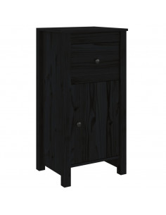 Credenza Nera 40x35x80 cm in Legno Massello di Pino 2