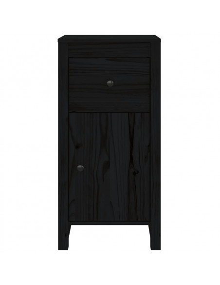 Credenza Nera 40x35x80 cm in Legno Massello di Pino