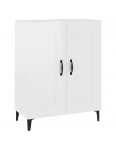Credenza 69,5x34x90 cm in Legno Multistrato Bianco Lucido 2
