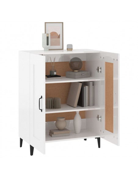 Credenza 69,5x34x90 cm in Legno Multistrato Bianco Lucido