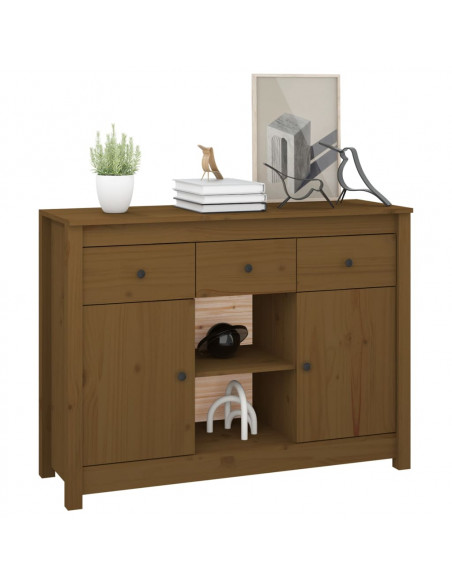 Credenza Miele 100x35x74,5 cm in Legno Massello di Pino