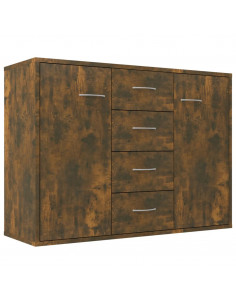 Credenza Rovere Fumo 88x30x65 cm in Legno Multistrato 2