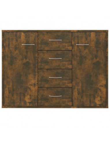 Credenza Rovere Fumo 88x30x65 cm in Legno Multistrato