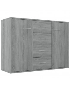 Credenza Grigio Sonoma 88x30x65 cm in Legno Multistrato 2