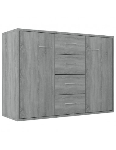 Credenza Grigio Sonoma 88x30x65 cm in Legno Multistrato