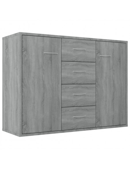 Credenza Grigio Sonoma 88x30x65 cm in Legno Multistrato