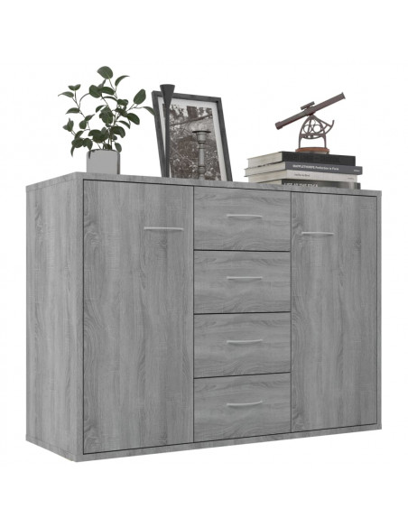 Credenza Grigio Sonoma 88x30x65 cm in Legno Multistrato