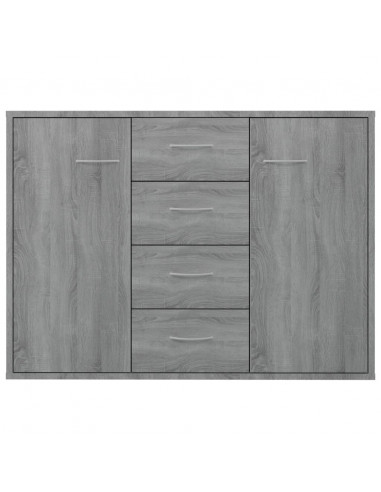 Credenza Grigio Sonoma 88x30x65 cm in Legno Multistrato