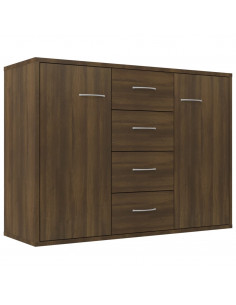 Credenza Rovere Marrone 88x30x65 cm in Legno Multistrato 2