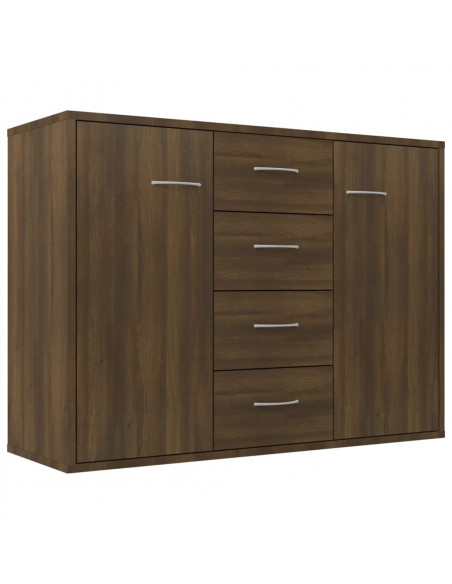 Credenza Rovere Marrone 88x30x65 cm in Legno Multistrato
