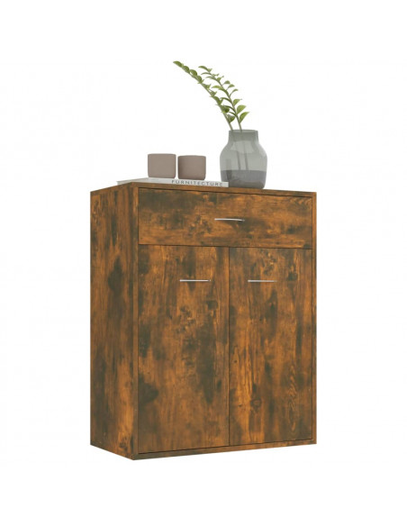 Credenza Rovere Fumo 60x30x75 cm in Legno Multistrato