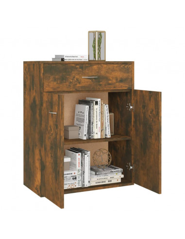 Credenza Rovere Fumo 60x30x75 cm in Legno Multistrato