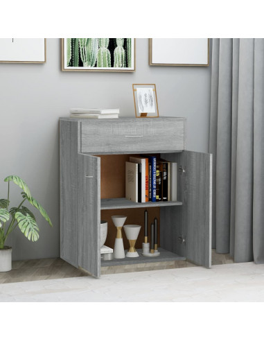 Credenza Grigio Sonoma 60x30x75 cm in Legno Multistrato