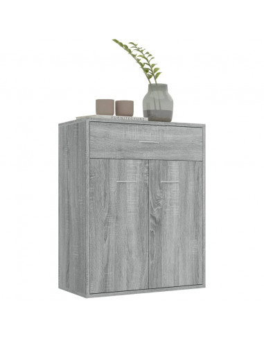 Credenza Grigio Sonoma 60x30x75 cm in Legno Multistrato