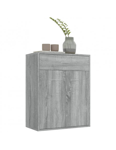 Credenza Grigio Sonoma 60x30x75 cm in Legno Multistrato