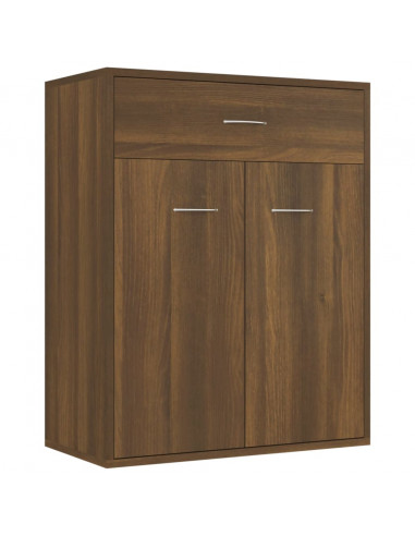 Credenza Rovere Marrone 60x30x75 cm in Legno Multistrato