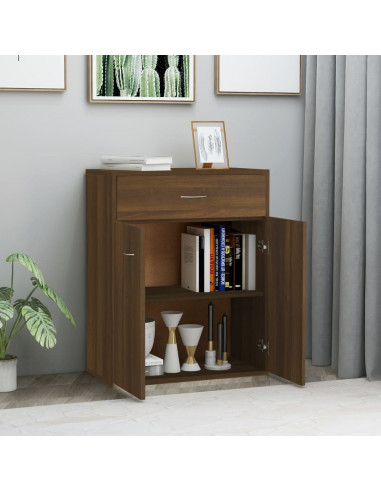 Credenza Rovere Marrone 60x30x75 cm in Legno Multistrato