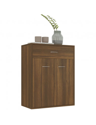 Credenza Rovere Marrone 60x30x75 cm in Legno Multistrato